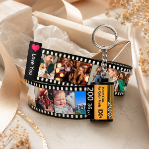 Personalisierte Filmrolle Schlüsselanhänger