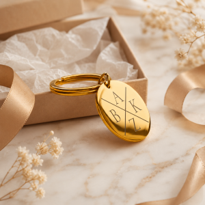 Schlüsselanhänger Gold Personalisiert